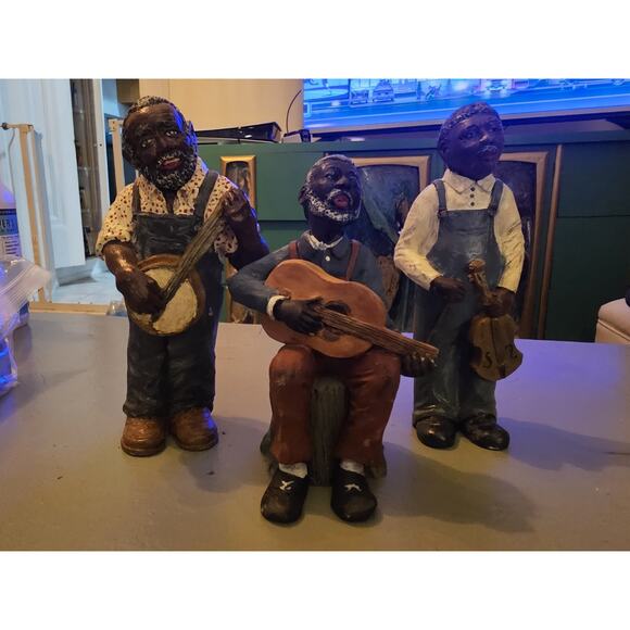 Vintage "JP" John Pleasants Figurines Depicting African American Folk Musicians - Picture 2 of 6